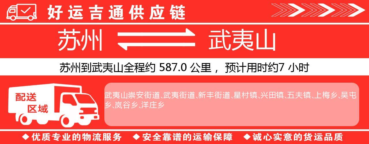 苏州到武夷山物流专线-苏州至武夷山物流公司