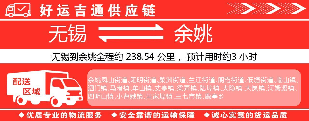 无锡到余姚物流专线-无锡至余姚物流公司